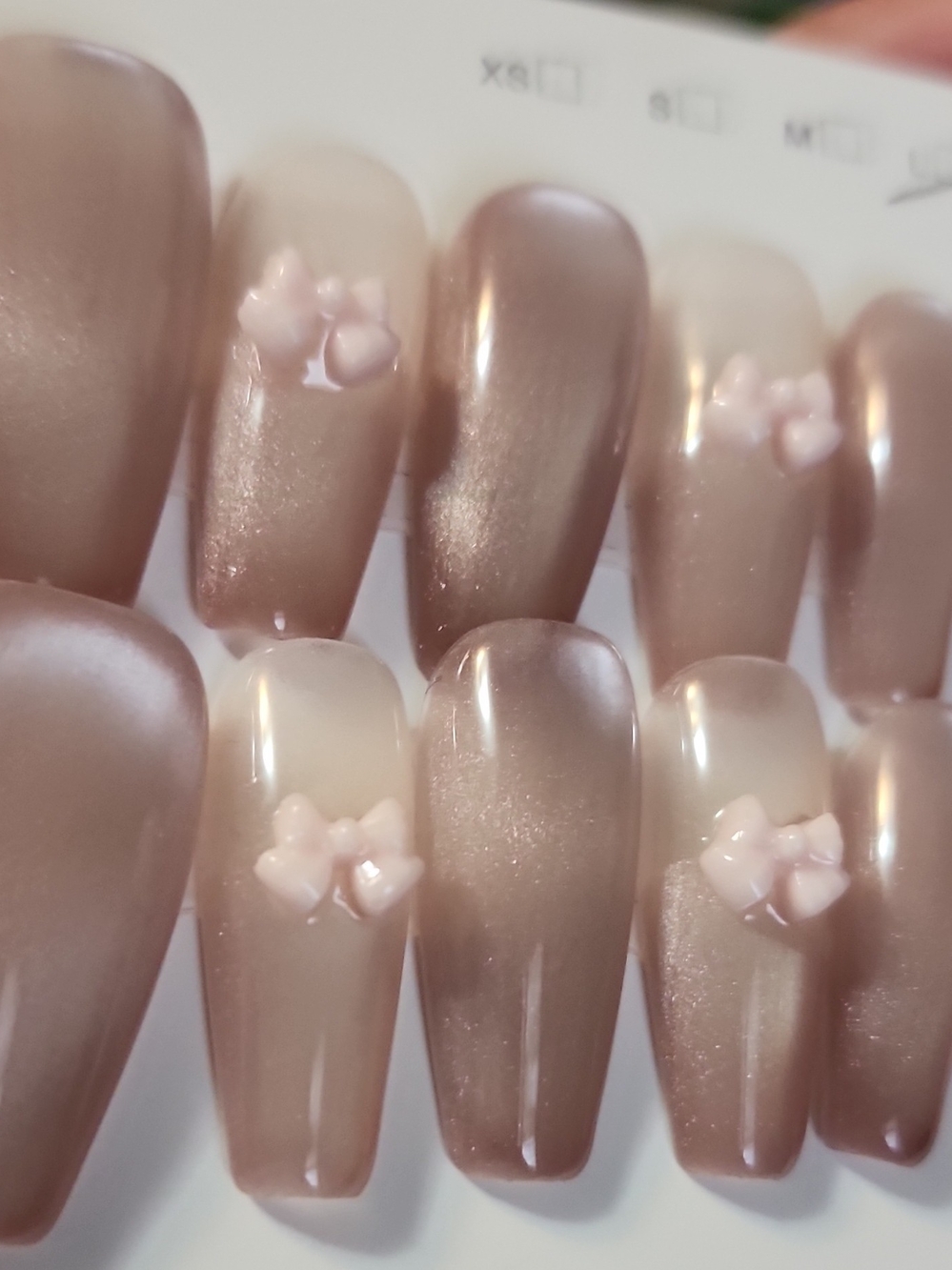 Pearl Nude Ombre Press-On Nails with Pink Floral Accents